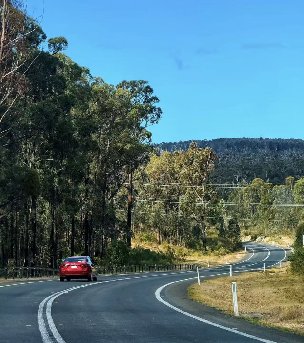 Open road driving view