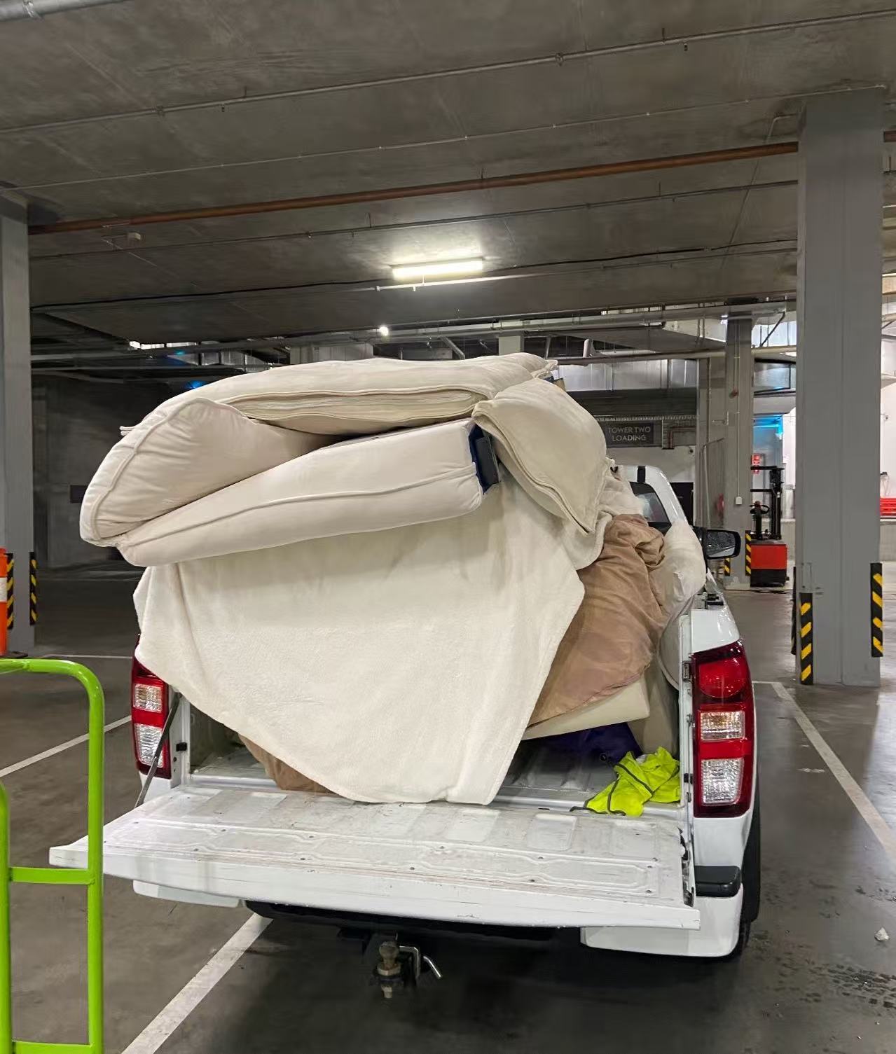 Moving truck loaded with furniture